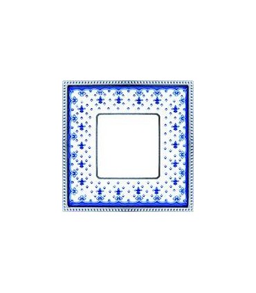 Рамка на 1 пост гор/верт FEDE BELLE EPOQUE PORCELAIN, blue lys-bright chrome FD01471AZCB