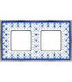 Рамка на 2 поста гор/верт FEDE BELLE EPOQUE PORCELAIN, blue lys-bright chrome FD01472AZCB