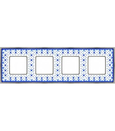 Рамка на 4 поста гор/верт FEDE BELLE EPOQUE PORCELAIN, blue lys-bright chrome FD01474AZCB