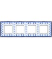 Рамка на 4 поста гор/верт FEDE BELLE EPOQUE PORCELAIN, blue lys-bright chrome FD01474AZCB