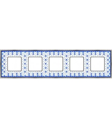 Рамка на 5 постов гор/верт FEDE BELLE EPOQUE PORCELAIN, blue lys-bright chrome FD01475AZCB