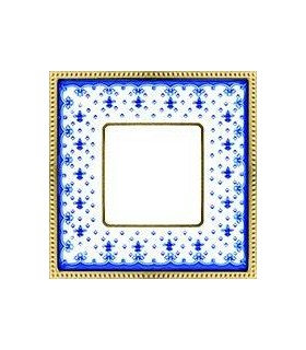 Рамка на 1 пост гор/верт FEDE BELLE EPOQUE PORCELAIN, blue lys-bright gold FD01471AZOB