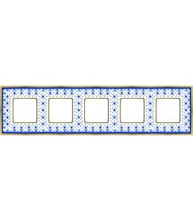 Рамка на 5 постов гор/верт FEDE BELLE EPOQUE PORCELAIN, blue lys-bright gold FD01475AZOB