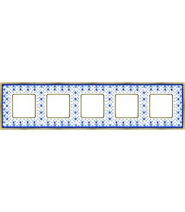 Рамка на 5 постов гор/верт FEDE BELLE EPOQUE PORCELAIN, blue lys-bright gold FD01475AZOB