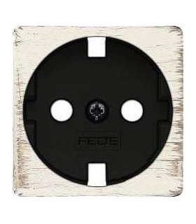 Обрамление розетки 2к+з FEDE, white decape + black FD04314BD-M