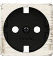 Обрамление розетки 2к+з FEDE, white decape + black FD04314BD-M