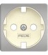 Обрамление розетки 2к+з FEDE, bright chrome + beige FD04314CB-A