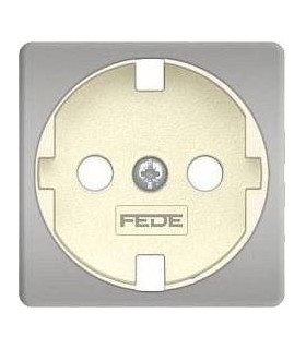 Обрамление розетки 2к+з FEDE, bright chrome + beige FD04314CB-A