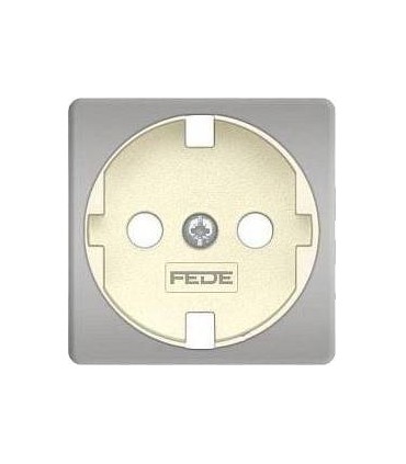 Обрамление розетки 2к+з FEDE, bright chrome + beige FD04314CB-A