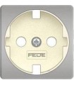 Обрамление розетки 2к+з FEDE, bright chrome + beige FD04314CB-A