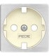 Обрамление розетки 2к+з FEDE, nickel satin + beige FD04314NS-A