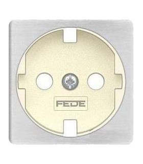 Обрамление розетки 2к+з FEDE, nickel satin + beige FD04314NS-A