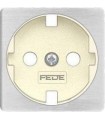 Обрамление розетки 2к+з FEDE, nickel satin + beige FD04314NS-A
