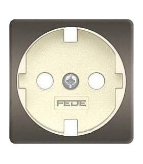 Обрамление розетки 2к+з FEDE, graphite + beige FD04314GR-A