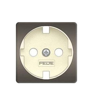 Обрамление розетки 2к+з FEDE, graphite + beige FD04314GR-A