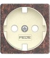 Обрамление розетки 2к+з FEDE, rustic cooper + beige FD04314RU-A