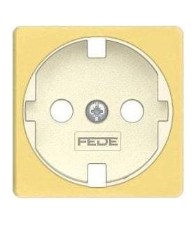 Обрамление розетки 2к+з FEDE, bright gold + beige FD04314OB-A
