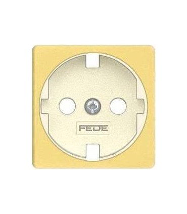 Обрамление розетки 2к+з FEDE, bright gold + beige FD04314OB-A