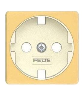 Обрамление розетки 2к+з FEDE, real gold + beige FD04314OR-A