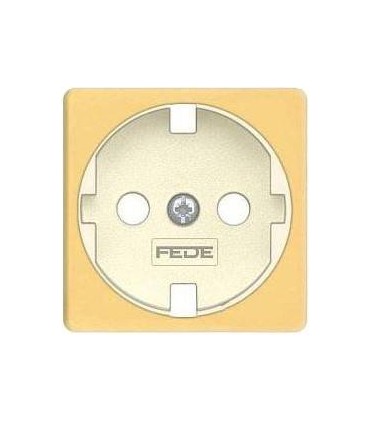 Обрамление розетки 2к+з FEDE, real gold + beige FD04314OR-A