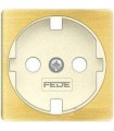 Обрамление розетки 2к+з FEDE, bright patina + beige FD04314PB-A
