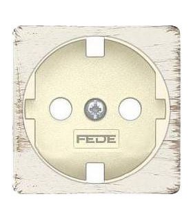 Обрамление розетки 2к+з FEDE, white decape + beige FD04314BD-A