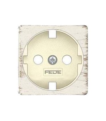 Обрамление розетки 2к+з FEDE, white decape + beige FD04314BD-A