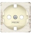 Обрамление розетки 2к+з FEDE, white decape + beige FD04314BD-A