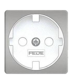 Обрамление розетки 2к+з FEDE, bright chrome + white FD04314CB