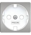 Обрамление розетки 2к+з FEDE, bright chrome + white FD04314CB
