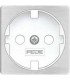 Обрамление розетки 2к+з FEDE, nickel satin + white FD04314NS