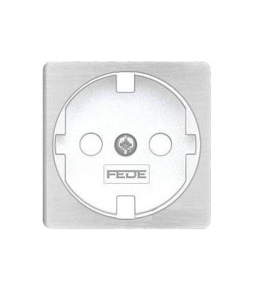 Обрамление розетки 2к+з FEDE, nickel satin + white FD04314NS