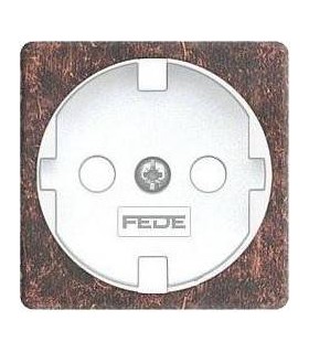 Обрамление розетки 2к+з FEDE, rustic cooper + white FD04314RU