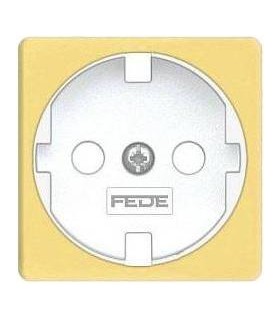 Обрамление розетки 2к+з FEDE, bright gold + white FD04314OB