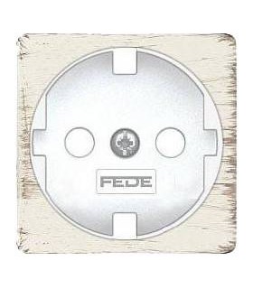 Обрамление розетки 2к+з FEDE, white decape + white FD04314BD