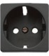 Накладка для розеток 2к+з FEDE, с защитой от детей, black FD16731-M