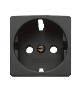 Накладка для розеток 2к+з FEDE, с защитой от детей, black FD16731-M