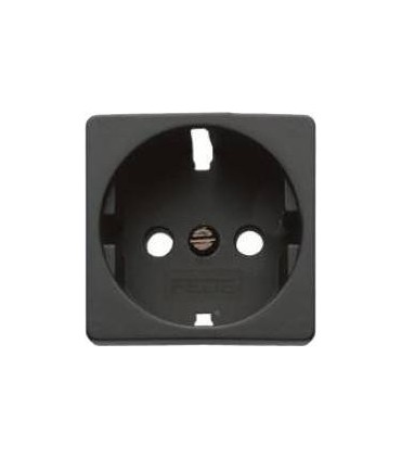 Накладка для розеток 2к+з FEDE, с защитой от детей, black FD16731-M