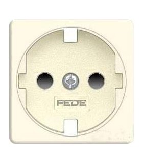 Накладка для розеток 2к+з FEDE, с защитой от детей, beige FD16731-A