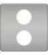 Монтажная плата для механизмов TV/SAT с двумя коннекторами FEDE, bright chrome + beige FD04316CB-A