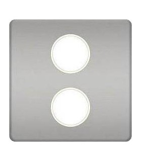 Монтажная плата для механизмов TV/SAT с двумя коннекторами FEDE, bright chrome + beige FD04316CB-A