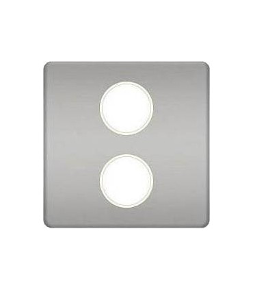 Монтажная плата для механизмов TV/SAT с двумя коннекторами FEDE, bright chrome + beige FD04316CB-A