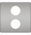 Монтажная плата для механизмов TV/SAT с двумя коннекторами FEDE, bright chrome + beige FD04316CB-A