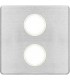Монтажная плата для механизмов TV/SAT с двумя коннекторами FEDE, nickel satin + beige FD04316NS-A