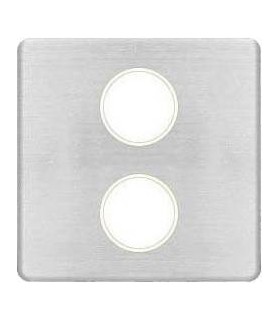 Монтажная плата для механизмов TV/SAT с двумя коннекторами FEDE, nickel satin + beige FD04316NS-A