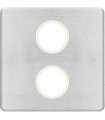 Монтажная плата для механизмов TV/SAT с двумя коннекторами FEDE, nickel satin + beige FD04316NS-A