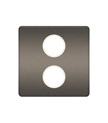 Монтажная плата для механизмов TV/SAT с двумя коннекторами FEDE, graphite + beige FD04316GR-A