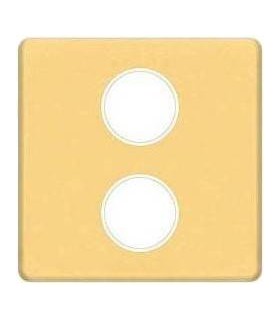 Монтажная плата для механизмов TV/SAT с двумя коннекторами FEDE, real gold + beige FD04316OR-A