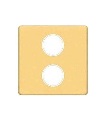 Монтажная плата для механизмов TV/SAT с двумя коннекторами FEDE, real gold + beige FD04316OR-A