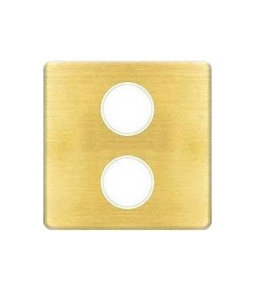 Монтажная плата для механизмов TV/SAT с двумя коннекторами FEDE, bright patina + beige FD04316PB-A